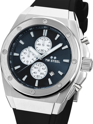 Front view of TW Steel Chronograph CE4100 Black Unisex Watch on white background
