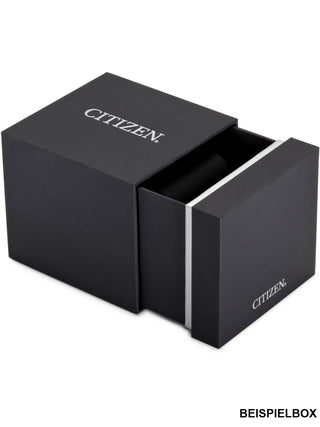 Angle shot of Citizen Chronograph CB5860-86E Black Dial Silver Stainless Steel Unisex Watch on white background
