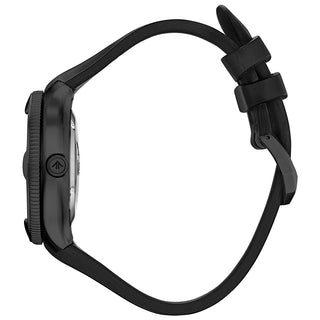 Angle shot of Citizen BN0235-01E Black Silicone Unisex Watch on white background