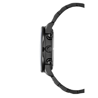 Angle shot of Citizen Chronograph CA0695-84E Black Stainless Steel Unisex Watch on white background