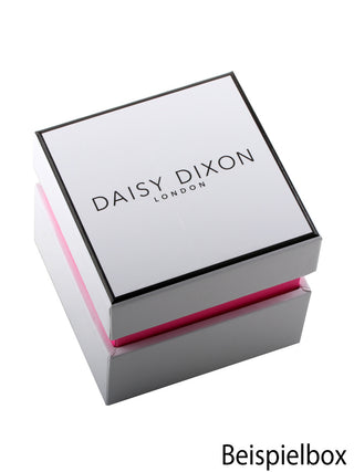 Angle shot of Daisy Dixon Blaire I'Ll Be There In A Prosecco DD079PRG Silver Dial Pink Leather Womens Watch on white background