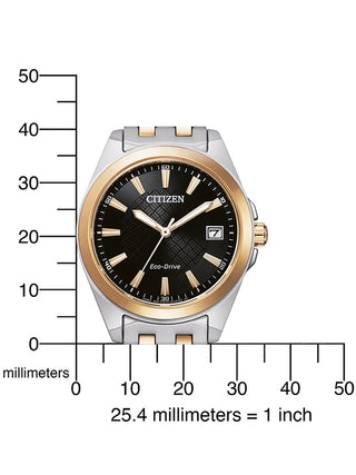 Angle shot of Citizen EO1213-85E Black Dial Rose Gold Stainless Steel Womens Watch on white background