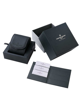 Angle shot of Frederique Constant FC-235GR2C6B Green Dial Silver Stainless Steel Womens Watch on white background