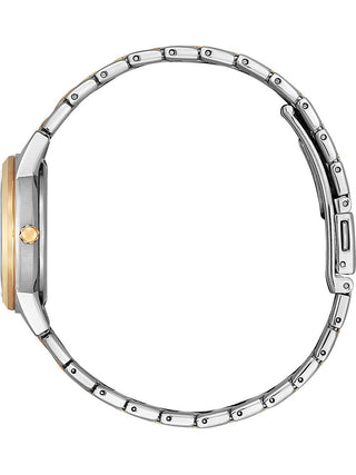 Angle shot of Citizen FE1246-85A Silver Dial Rose Gold Stainless Steel Womens Watch on white background
