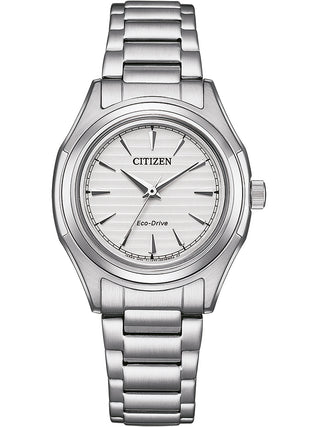 Front view of Citizen FE2110-81A Silver Stainless Steel Womens Watch on white background