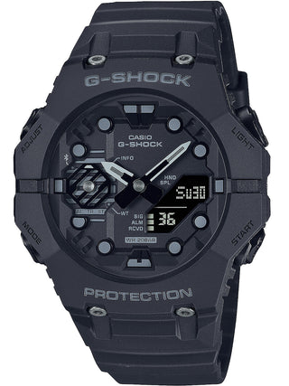 Front view of Casio G-Shock GA-B001-1AER Black Resin Mens Watch on white background