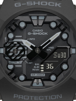 Angle shot of Casio G-Shock GA-B001-1AER Black Resin Mens Watch on white background