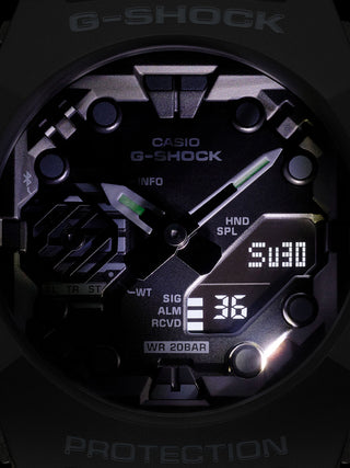 Angle shot of Casio G-Shock GA-B001-1AER Black Resin Mens Watch on white background