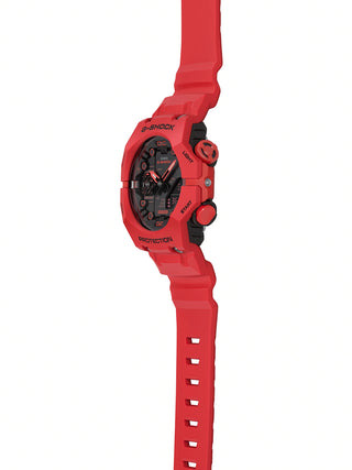 Angle shot of Casio G-Shock GA-B001-4AER Red Dial Resin Mens Watch on white background