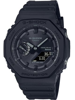 Front view of Casio G-Shock GA-B2100-1A1ER Black Resin Mens Watch on white background