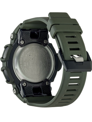 Angle shot of Casio G-Shock GBA-900UU-3AER Black Dial Green Resin Mens Watch on white background