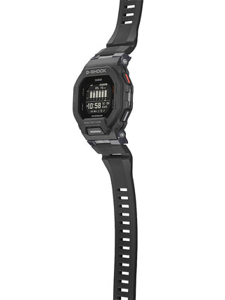 Angle shot of Casio G-Shock GBD-200-1ER Black Resin Mens Watch on white background