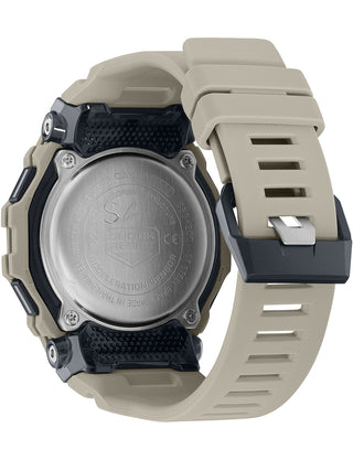 Angle shot of Casio G-Shock GBD-200UU-9ER Black Dial White Resin Mens Watch on white background