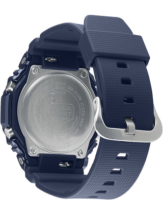 Angle shot of Casio G-Shock GM-2100N-2AER Blue Resin Mens Watch on white background