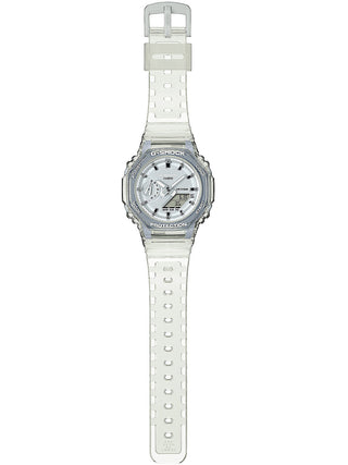 Angle shot of Casio G-Shock GMA-S2100SK-7AER White Resin Mens Watch on white background