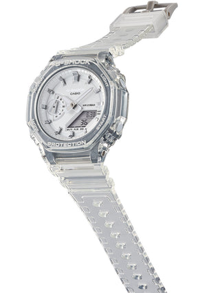 Angle shot of Casio G-Shock GMA-S2100SK-7AER White Resin Mens Watch on white background