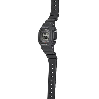 Angle shot of Casio The New Origin Multiband 6 GW-5000U-1ER Grey Dial Black Resin Unisex Watch on white background