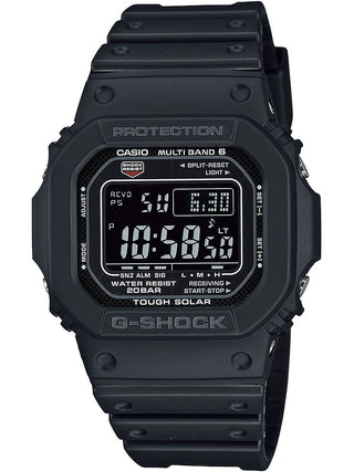 Front view of Casio G-Shock GW-M5610U-1BER Black Resin Mens Watch on white background