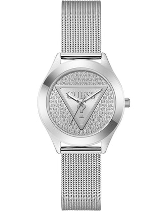 Front view of Guess GW0835L1 Silver Stainless Steel Womens Watch on white background