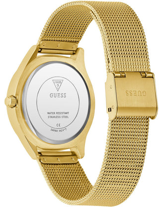 Angle shot of Guess GW0835L2 Gold Stainless Steel Womens Watch on white background