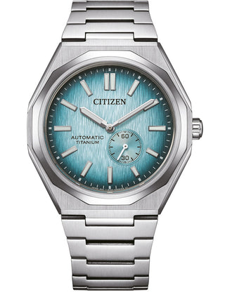 Front view of Citizen NK5020-58L Silver Titanium Unisex Watch on white background