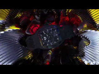 Angle shot of Philipp Plein PWBAA0621 Black Silicone Unisex Watch on white background