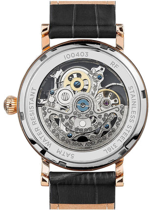 Angle shot of Ingersoll 1892 I00403B Grey Dial Black Leather Unisex Watch on white background