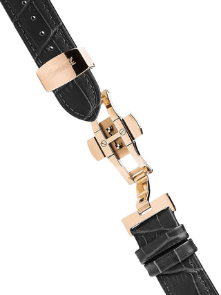 Angle shot of Ingersoll 1892 I00403B Grey Dial Black Leather Unisex Watch on white background