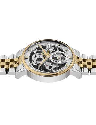 Angle shot of Ingersoll 1892 I00414 Silver Dial Gold Stainless Steel Unisex Watch on white background