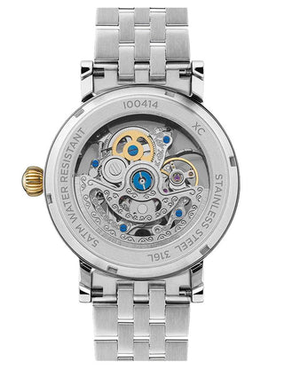 Angle shot of Ingersoll 1892 I00414 Silver Dial Gold Stainless Steel Unisex Watch on white background