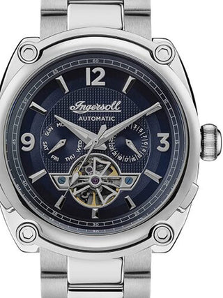 Front view of Ingersoll 1892 I01107 Black Dial Silver Stainless Steel Unisex Watch on white background