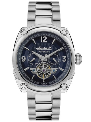 Angle shot of Ingersoll 1892 I01107 Black Dial Silver Stainless Steel Unisex Watch on white background