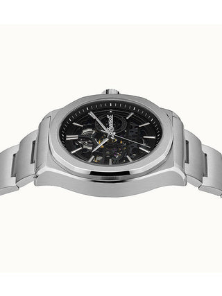 Angle shot of Ingersoll 1892 I09303 Black Dial Silver Stainless Steel Unisex Watch on white background