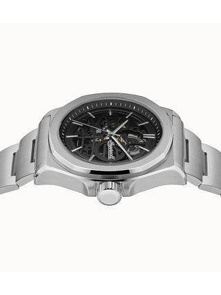 Angle shot of Ingersoll 1892 I09303 Black Dial Silver Stainless Steel Unisex Watch on white background