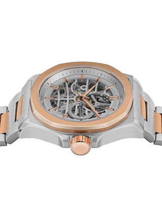 Angle shot of Ingersoll 1892 I09304 Silver Dial Rose Gold Stainless Steel Unisex Watch on white background