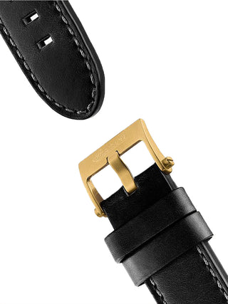Angle shot of Ingersoll 1892 I11601 Black Leather Unisex Watch on white background