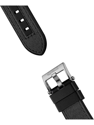 Angle shot of Ingersoll 1892 I12306 Silver Dial Black Leather Unisex Watch on white background
