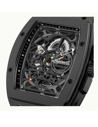 Angle shot of Ingersoll 1892 I12307 Black Silicone Unisex Watch on white background