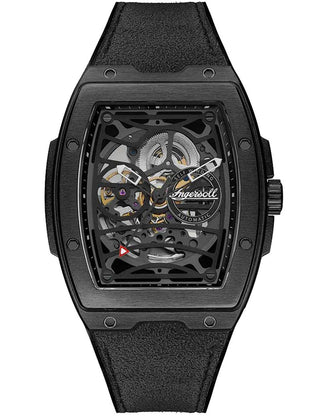 Front view of Ingersoll 1892 I12307 Black Silicone Unisex Watch on white background