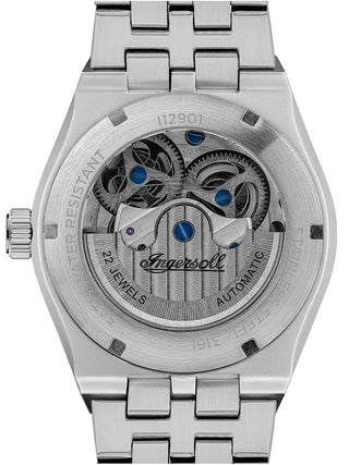 Angle shot of Ingersoll 1892 I12901 Black Dial Silver Stainless Steel Unisex Watch on white background