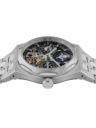Angle shot of Ingersoll 1892 I12901 Black Dial Silver Stainless Steel Unisex Watch on white background