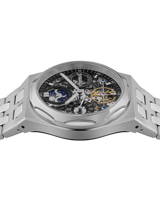 Angle shot of Ingersoll 1892 I12901 Black Dial Silver Stainless Steel Unisex Watch on white background