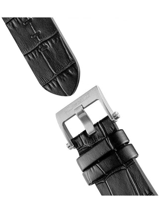 Angle shot of Ingersoll 1892 I12903 Black Leather Unisex Watch on white background