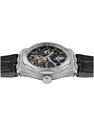 Angle shot of Ingersoll 1892 I12903 Black Leather Unisex Watch on white background
