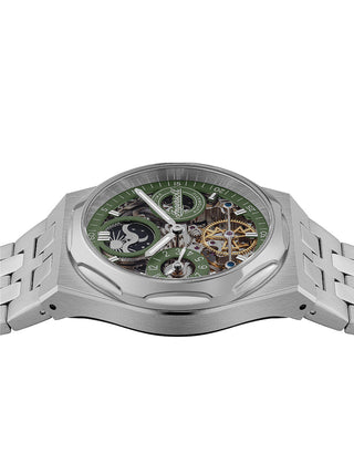 Angle shot of Ingersoll 1892 I12905 Gold Dial Silver Stainless Steel Unisex Watch on white background