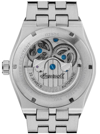 Angle shot of Ingersoll 1892 I12905 Gold Dial Silver Stainless Steel Unisex Watch on white background