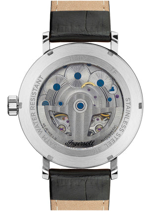 Angle shot of Ingersoll 1892 I13103 Grey Dial Black Leather Unisex Watch on white background