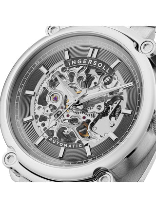 Angle shot of Ingersoll 1892 I13304 Grey Dial Silver Stainless Steel Unisex Watch on white background