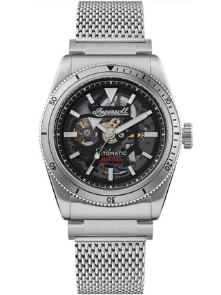 Front view of Ingersoll 1892 I13903 Black Dial Brown Stainless Steel Unisex Watch on white background