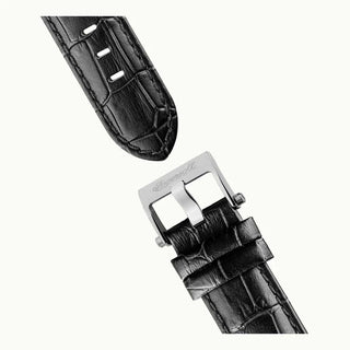 Angle shot of Ingersoll 1892 I14202 Black Leather Unisex Watch on white background